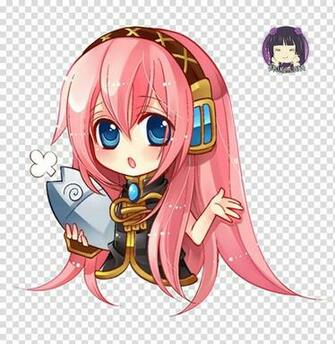 Megurine Luka Vocaloid Chibi Meiko Transparent Background