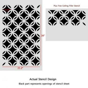 Wall Stencil Lattice Circle Allover Pattern For Diy Decor Modern Looks