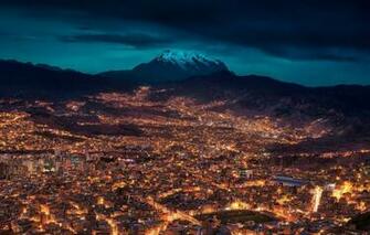 Wallpaper Night The City Bolivia La Paz Image For Desktop