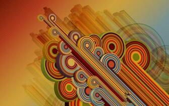 Retro Stripes And Circles Wallpaper