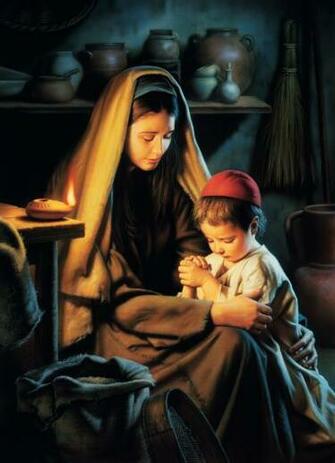 In Favour With God Jesus Praying His Mother