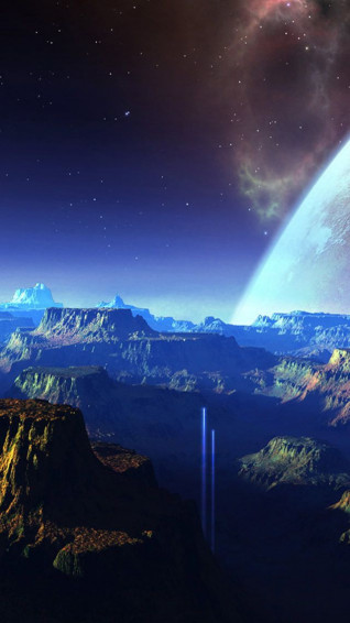 Nature Outer Space Mountains Skyscape iPhone 5s Wallpaper