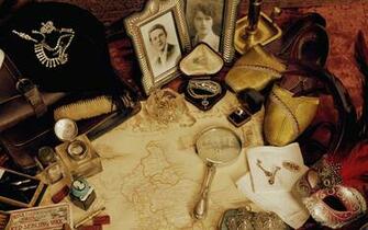 Vintage Photography Retro Card Magnifier Desk Maps Wallpaper