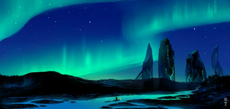 Aurora Borealis Landscape Rive Png Image Pngio
