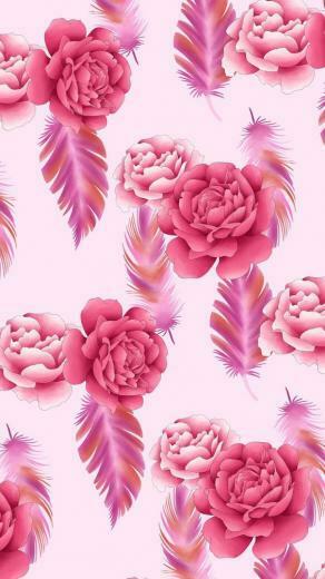 Rose Feather Wallpaper By Artist Unknown