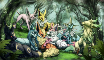 Commission Eeveelution Forest By Shadeofshinon