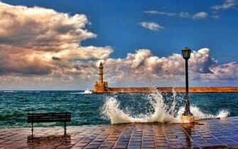 Waves And Beacon Wallpaper Image Pictures Photos