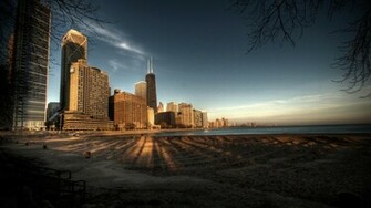 Chicago Skyline Lake Michigan Wallpaper In City World