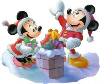 Mickey Minnie Mouse Christmas Gifts Chimney Wallpaper Coloring