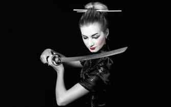 Samurai Girl Wallpaper Stock Photos
