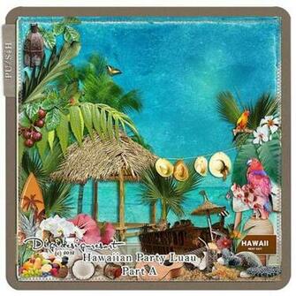 Hawaiian Party Background Kit Luau
