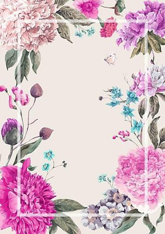 Vector Watercolor Painted Floral Background Fresh Wedding Flowers