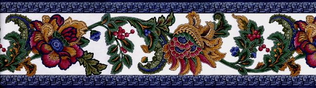 Jacobean Flowers Wallpaper Border