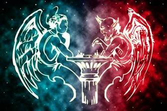 Paintings Angel And Devil Playing Chess By Artist Ushumgal