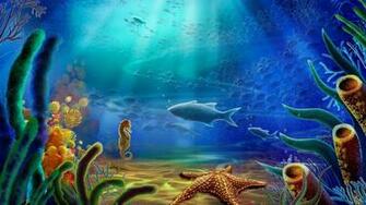 Cartoon Art Vector Color Ocean Underwater Wallpaper Background