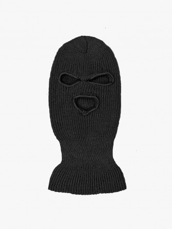 A Black Knitted Mask With Face On It Wallpaper