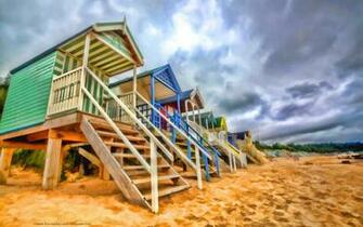 Beach Huts At Wells Norfolk Beautiful Background Pixels
