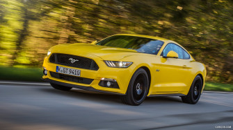 Ford Mustang Coupe V8 Triple Yellow Euro Spec Front Caricos