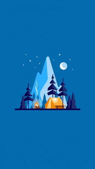 Casual Campsite Wallpaper Graphic Design Illustration