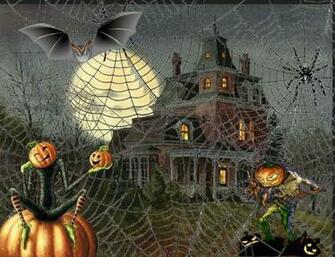 Haunted Halloween House Wallpaper