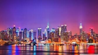 New York City Skyline At Night 4k HD Desktop Wallpaper For