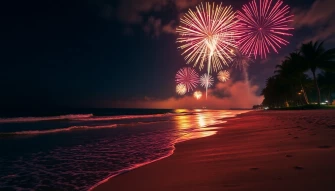 Fireworks Beach Wallpaper