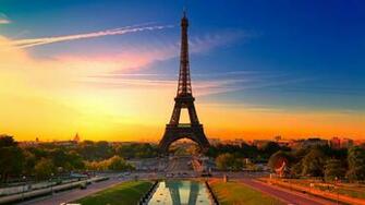 Sunset In Paris High Definition Wallpaper HD