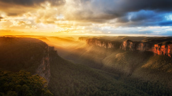 Nature Cliff Sunbeam Canyon Australia Mountain Sunset Blue Wallpaper