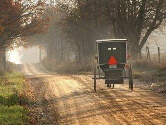 Amish Horse And Buggy Near Topeka Indiana Cultural Tourism Wallpaper
