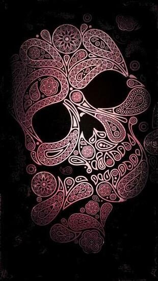 Pink And Black Skull Wallpaper