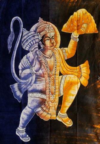Baby Hanuman Wallpaper Batik Painting Of Lord