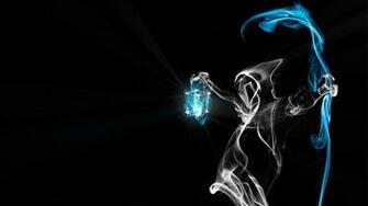 Artistic Smoke Grim Reapers Black Background Wallpaper