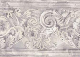 Grey White Stone Column Molding Wallpaper Border Traditional