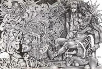 Aztec Dream By Mouse Lopez Mexican Indians Black White S Art