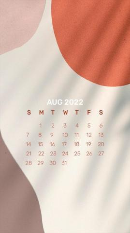 Abstract August Calendar Template Psd Rawpixel