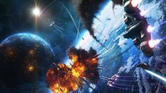 Space Battle Wallpaper HD Wide