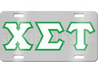 Chi Sigma Tau License Plate Description Chrome Mirrored