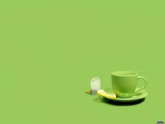 Wallpaper Green Tea Lemon Cup