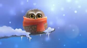 Owl On A Frozen Branch Wallpaper HD
