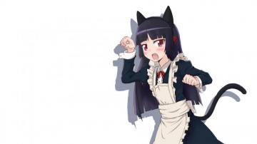 Wallpaper Girl Maid Costume Cat Grace