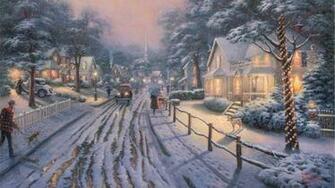 Thomas Kinkade Winter Wallpaper Mobile M HD