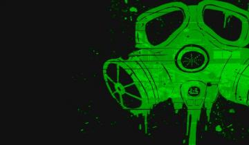 Green Gas Wallpaper Masks Black