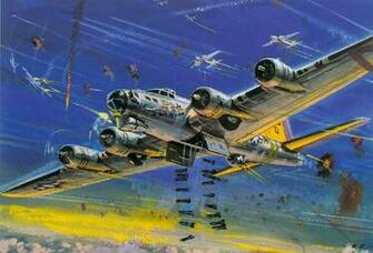 B17 Flying Fortres Sobre Un Bombardeo Ejecutar Wallpaper
