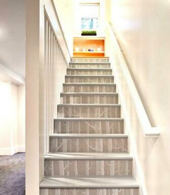 Birch Wallpaper On Stairs