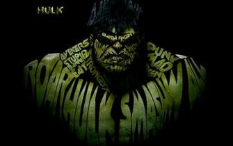 Incredible Hulk Typographic Portrait The Wallpaper