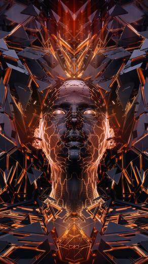 3d Digital Face Phone Wallpaper By Muleskinner