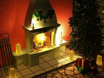 Christmas Fireplace 3d Wallpaper