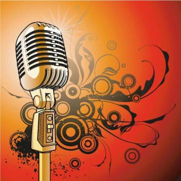 Retro Microphone Photo Wallpaper Wall Art