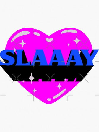 Slaaay Retrovawe Space Blue Pink Neon Heart Preppy Aesthetic