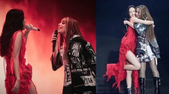 Blackpink S Jisoo Hugs Camila Cabello During La Concert Leaves